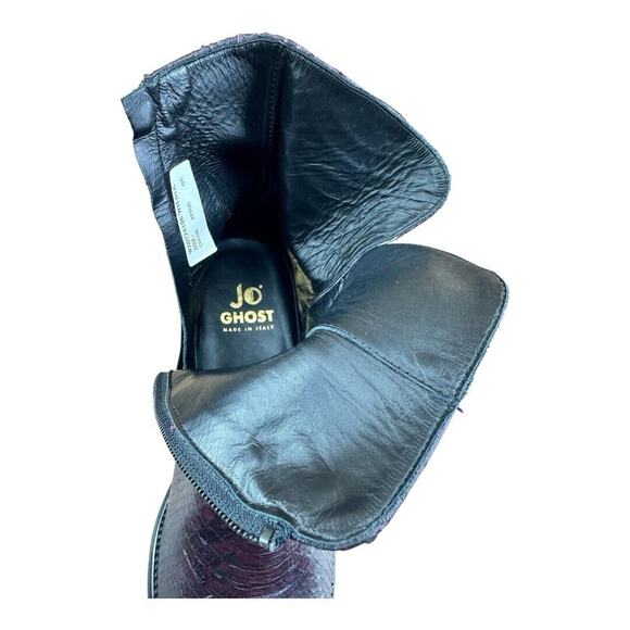 Jo Ghost Men size 8.5  Croc-Embossed Leather Boots Shoes - Picture 10 of 13